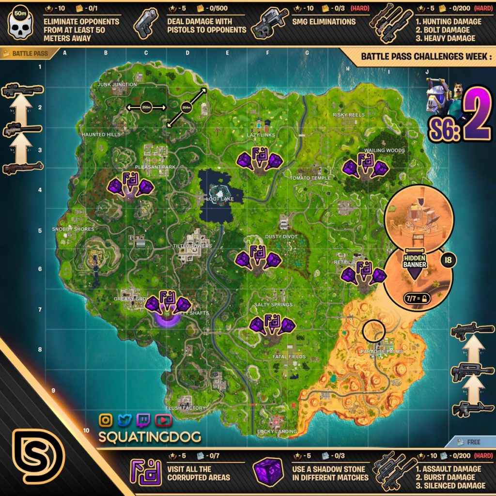 Fortnite Season 6, Week 1 – Cheat Sheet Map